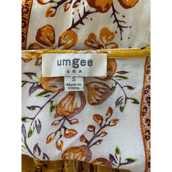 Umgee Floral Border Print Layered Mini Dress Summer Boho A‑Line Sz S - Picture 4 of 15